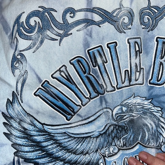 USA Biker Design Biker Rally Frayed, Sleeveless MYRTLE BEACH 2011 Shirt, sz. L. - Picture 10 of 12